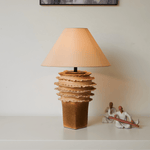 Terrana Sculptural Ceramic Table Lamp with Fabric Shade