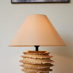 Terrana Sculptural Ceramic Table Lamp with Fabric Shade