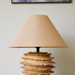 Terrana Sculptural Ceramic Table Lamp with Fabric Shade