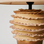 Terrana Sculptural Ceramic Table Lamp with Fabric Shade