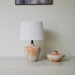 Terrara Textured Ceramic Table Lamp with Pleated Shade