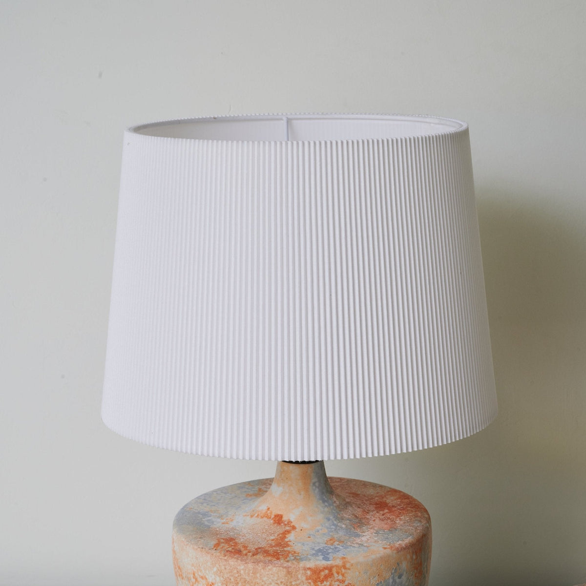 Terrara Textured Ceramic Table Lamp with Pleated Shade