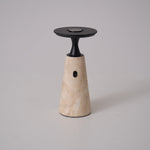 Terrava Rechargeable Table Lamp in Travertine and Matte Black