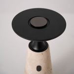 Terrava Rechargeable Table Lamp in Travertine and Matte Black