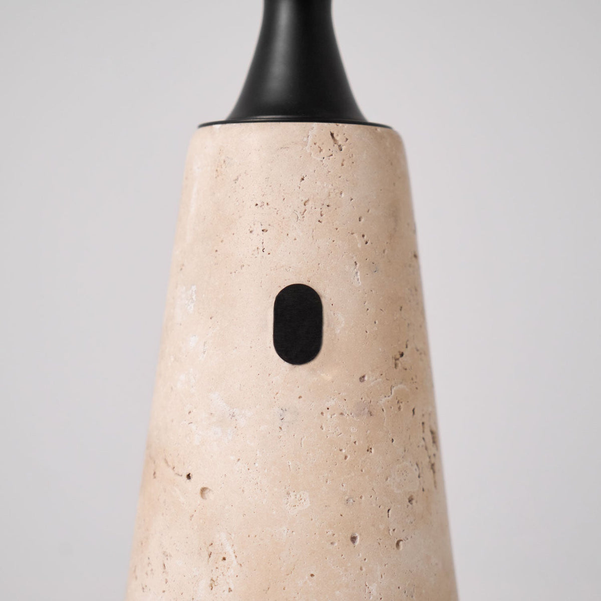 Terrava Rechargeable Table Lamp in Travertine and Matte Black
