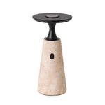 Terrava Rechargeable Table Lamp in Travertine and Matte Black