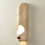 Travertine Oval Wall Sconce – Modern Natural Stone Lighting