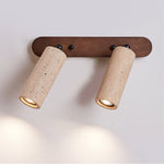 Travertine Triple Spotlight Wall Sconce in Walnut Wood