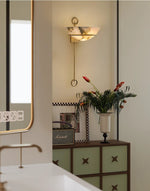 Tether Alabaster Wall Sconce in Brass – Modern Ambient Lighting