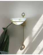 Tether Alabaster Wall Sconce in Brass – Modern Ambient Lighting