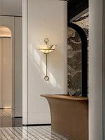 Tether Alabaster Wall Sconce in Brass – Modern Ambient Lighting