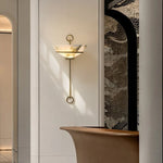 Tether Alabaster Wall Sconce in Brass – Modern Ambient Lighting