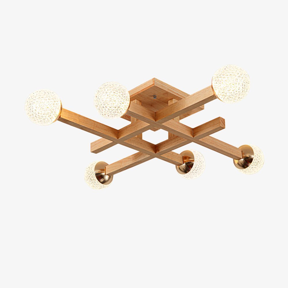 Tetrix Wood Ceiling Light