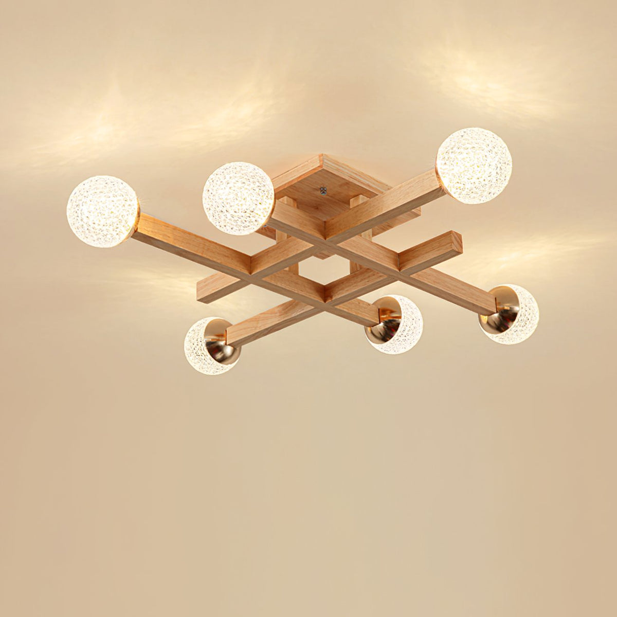 Tetrix Wood Ceiling Light