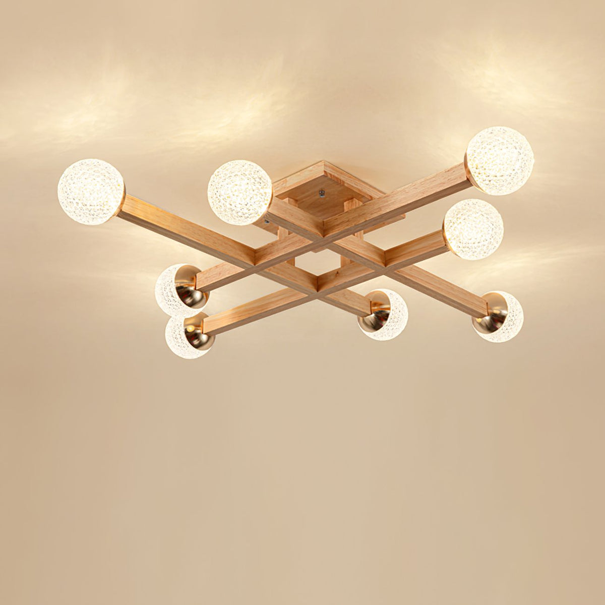 Tetrix Wood Ceiling Light