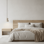 Travertine Gourd Pendant Light — Natural Stone, Walnut Accent