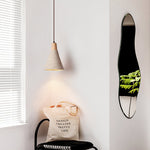 Artisan Microcement Cone Pendant Light with Wood Accent for Modern Interiors