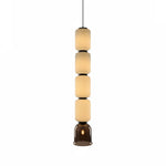 Artisan Layered Glass Pendant Light with Vintage Bulb for Dining and Living Spaces