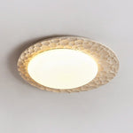 Organic Travertine Ceiling Light with Textured Stone Finish