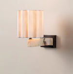 Textured Shade Wall Sconce with Marble Accents