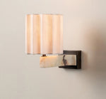Textured Shade Wall Sconce with Marble Accents