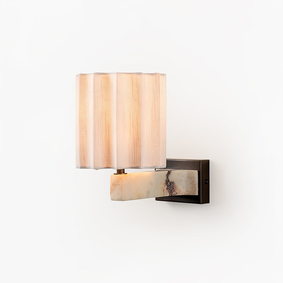 Textured Shade Wall Sconce with Marble Accents