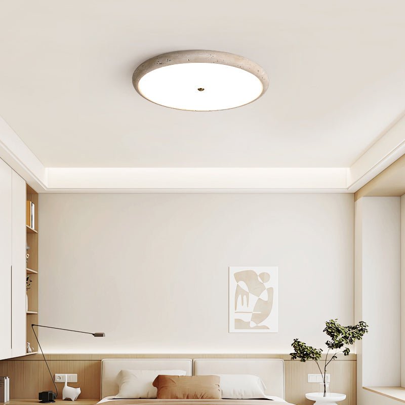 Travertine Disk LED Flush Mount Ceiling Light for Modern Interiors