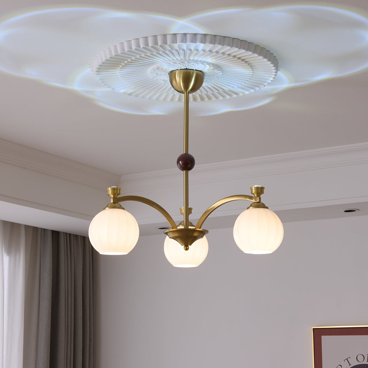 Solmere Modern Gold Glass Chandelier for Dining Room and Living Room