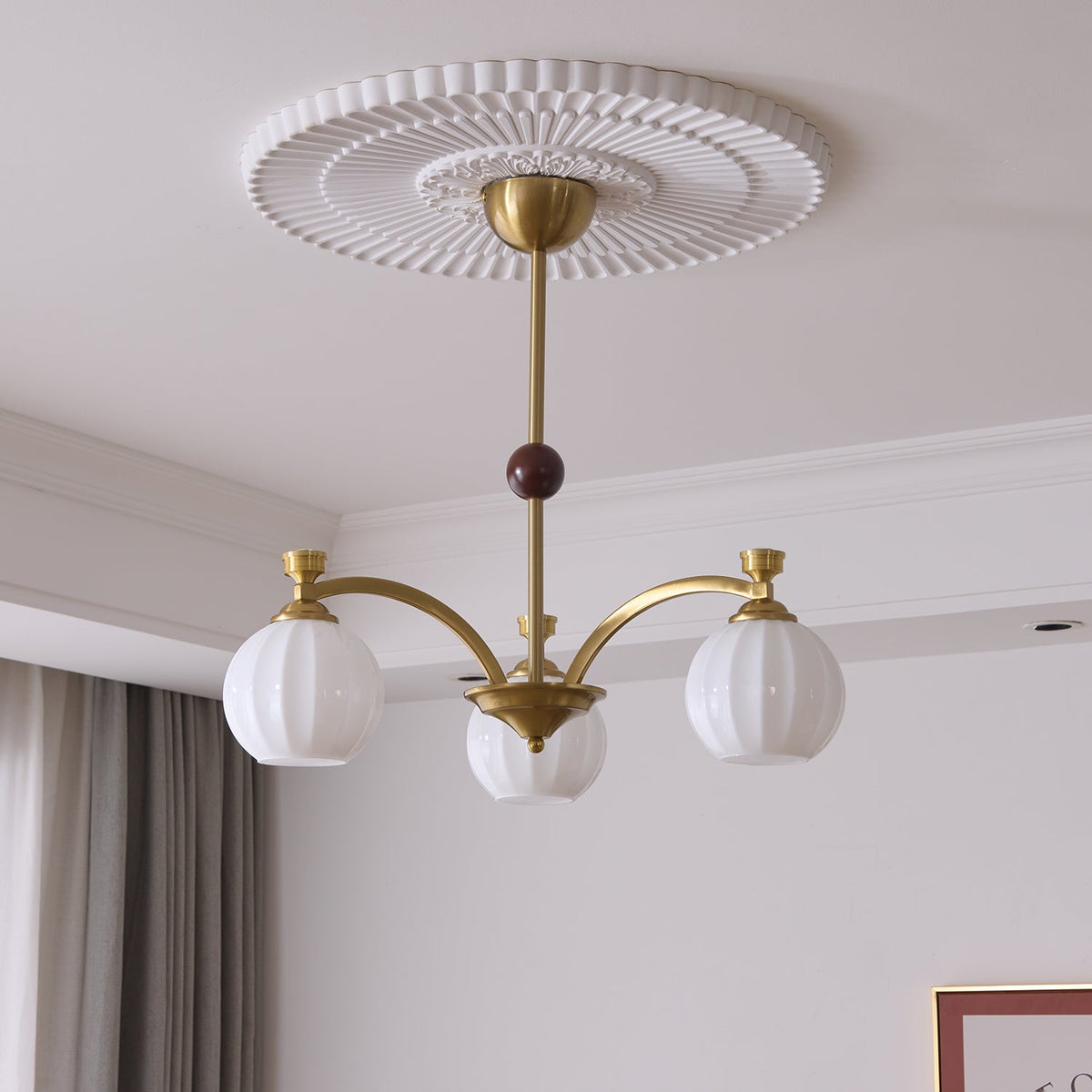 Solmere Modern Gold Glass Chandelier for Dining Room and Living Room