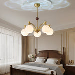 Solmere Modern Gold Glass Chandelier for Dining Room and Living Room