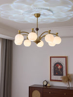 Solmere Modern Gold Glass Chandelier for Dining Room and Living Room