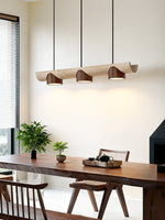 Thalen Linear Travertine Pendant Light, Three-Light Modern Kitchen Island Lamp