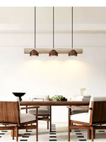 Thalen Linear Travertine Pendant Light, Three-Light Modern Kitchen Island Lamp