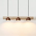 Thalen Linear Travertine Pendant Light, Three-Light Modern Kitchen Island Lamp