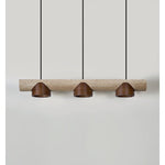 Thalen Linear Travertine Pendant Light, Three-Light Modern Kitchen Island Lamp