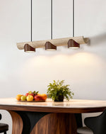 Thalen Linear Travertine Pendant Light, Three-Light Modern Kitchen Island Lamp