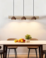 Thalen Linear Travertine Pendant Light, Three-Light Modern Kitchen Island Lamp