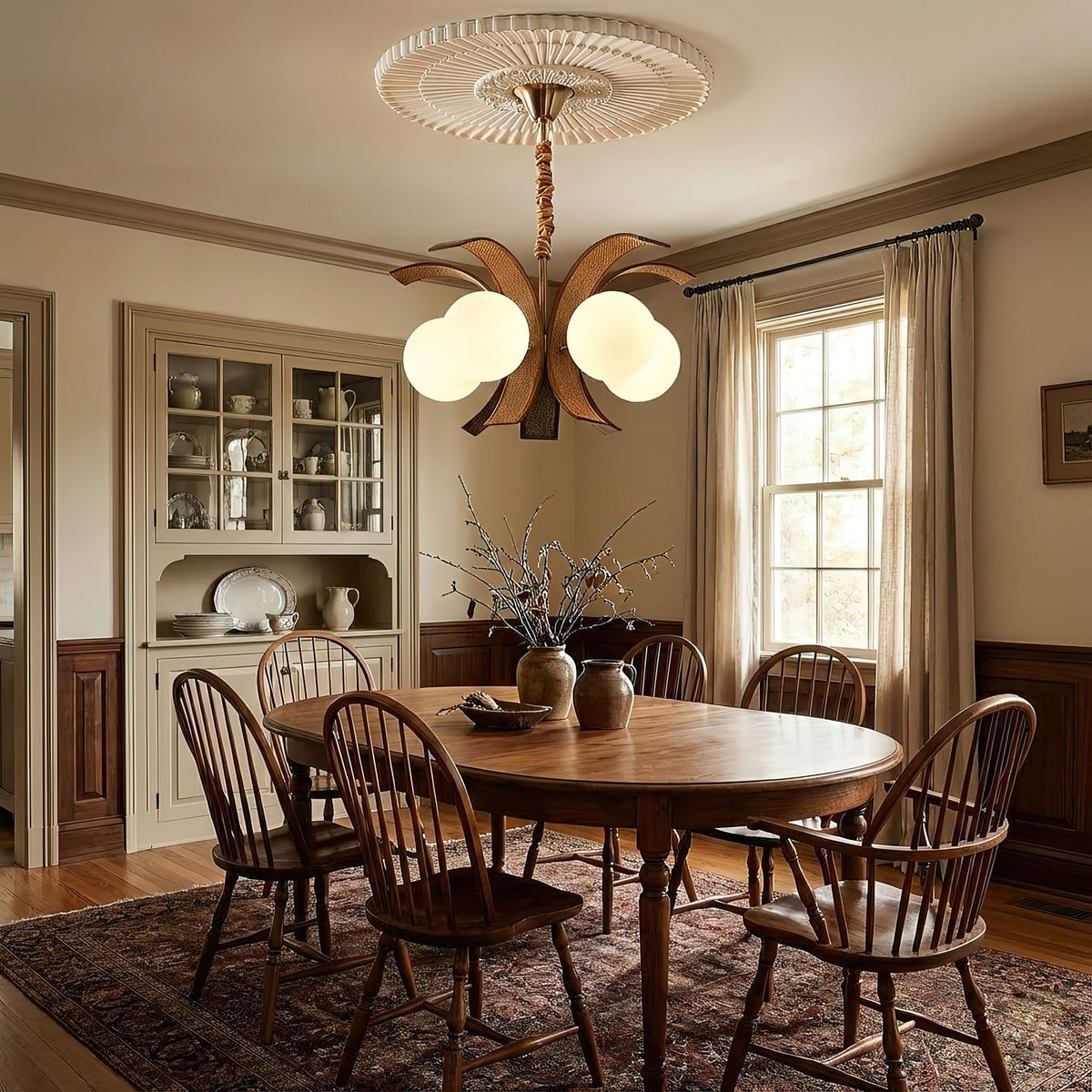 Thalina Grove Chandelier – Modern Fabric-Wrapped Ceiling Light for Dining and Living Rooms