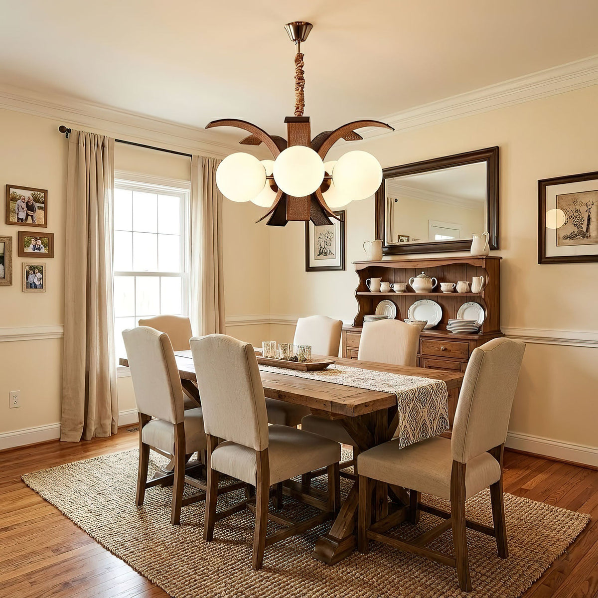 Thalina Grove Chandelier – Modern Fabric-Wrapped Ceiling Light for Dining and Living Rooms