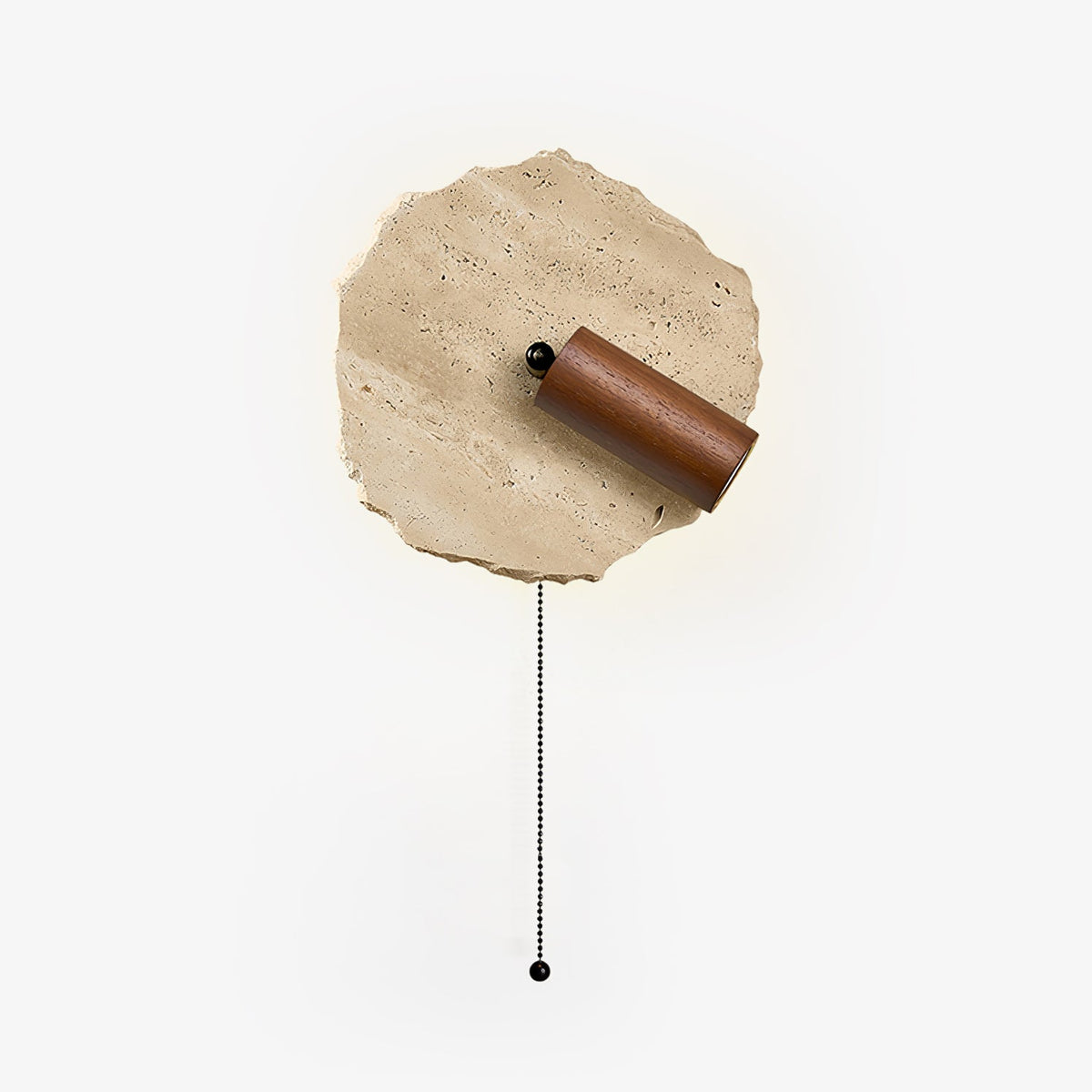 Thalos Travertine Wall Sconce with Walnut Spotlight