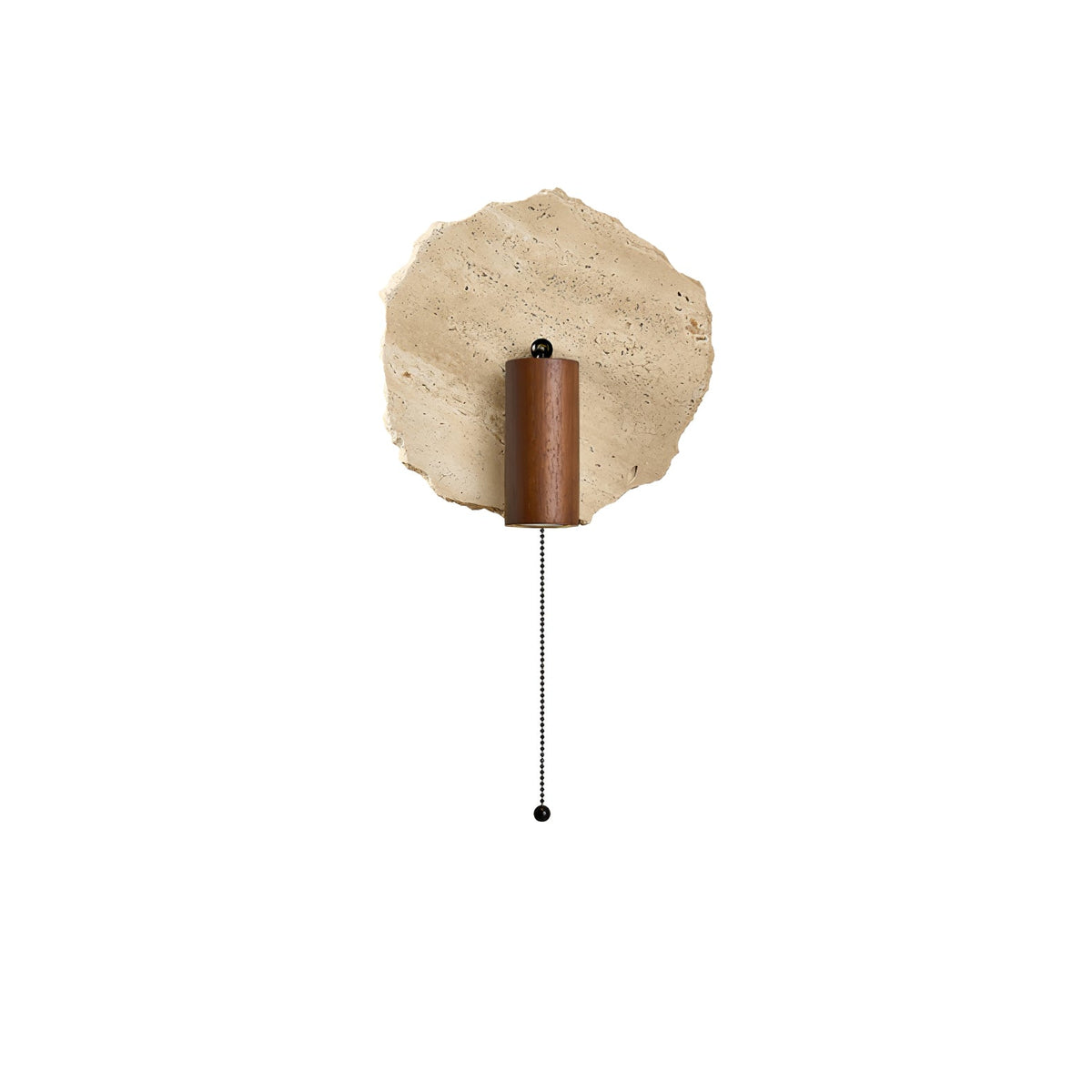 Thalos Travertine Wall Sconce with Walnut Spotlight