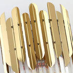 Theoretical Three-Layer Crystal Wall Light in Gold Stainless Steel