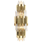 Theoretical Three-Layer Crystal Wall Light in Gold Stainless Steel