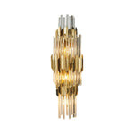 Theoretical Three-Layer Crystal Wall Light in Gold Stainless Steel