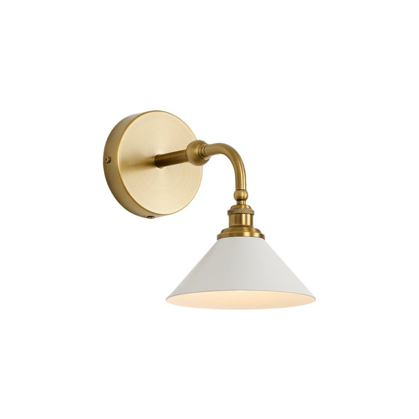 Bridgemont Wall Sconce — Modern Brass & Ceramic Wall Light for Bedroom, Living Room