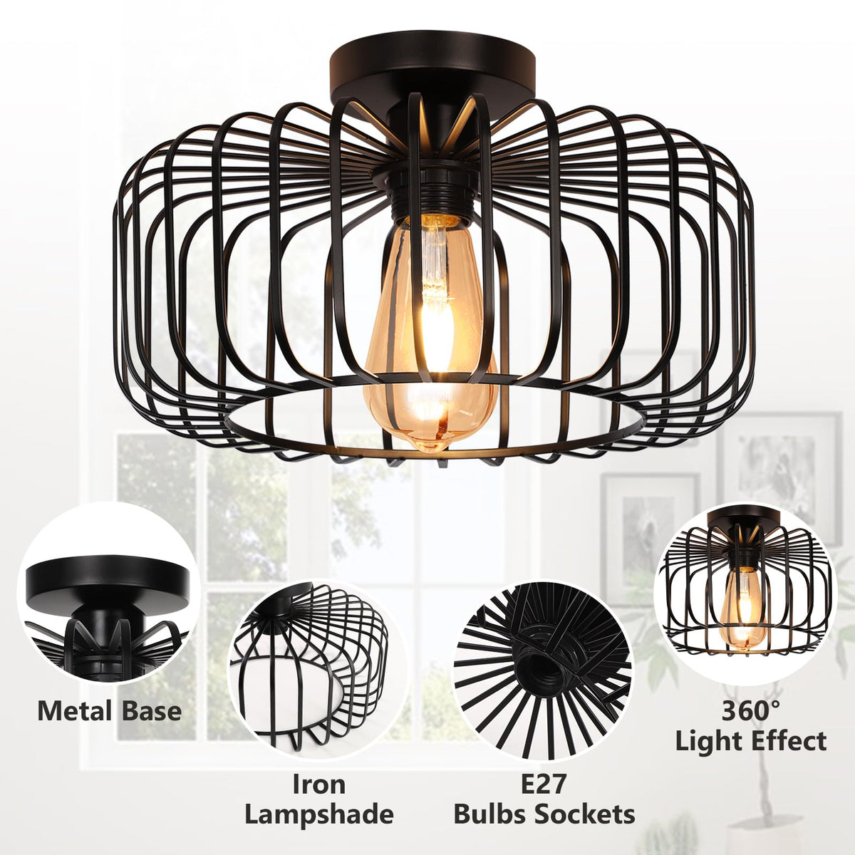 American Style Minimalist Ceiling Lamp For Interior Decoration