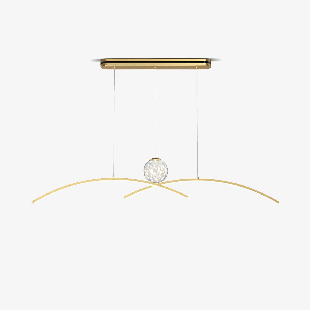 Thurston Linear LED Pendant Light – Gold & Glass Modern Kitchen Island Lighting