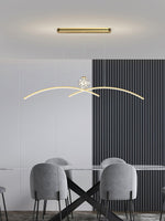 Thurston Linear LED Pendant Light – Gold & Glass Modern Kitchen Island Lighting