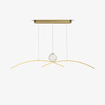 Thurston Linear LED Pendant Light – Gold & Glass Modern Kitchen Island Lighting
