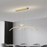 Thurston Linear LED Pendant Light – Gold & Glass Modern Kitchen Island Lighting